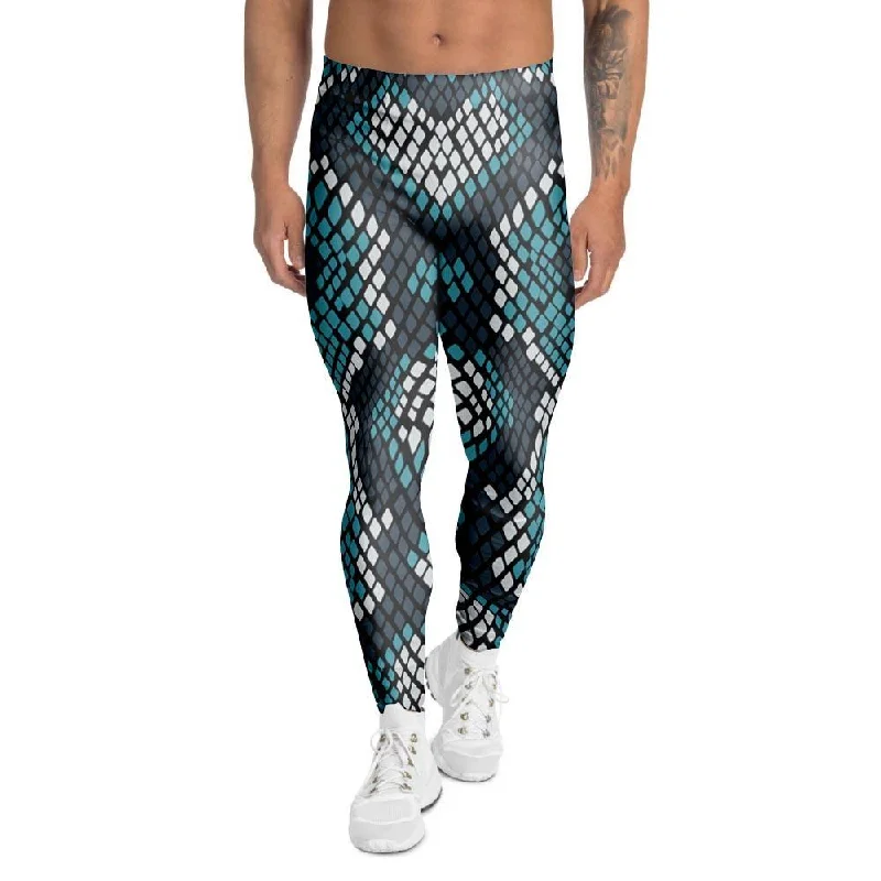 Blue Snakeskin Men's Leggings