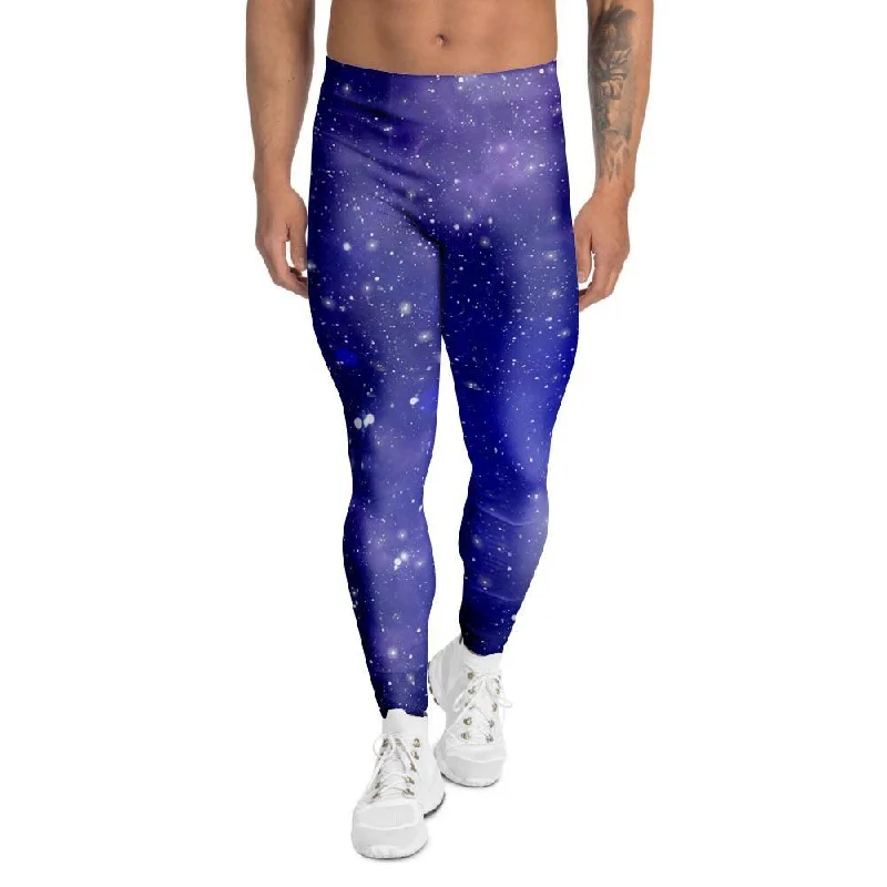 Blue Stardust Space Galaxy Men's Leggings