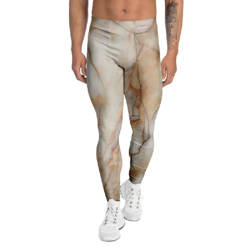 Brown Marble Men's Leggings