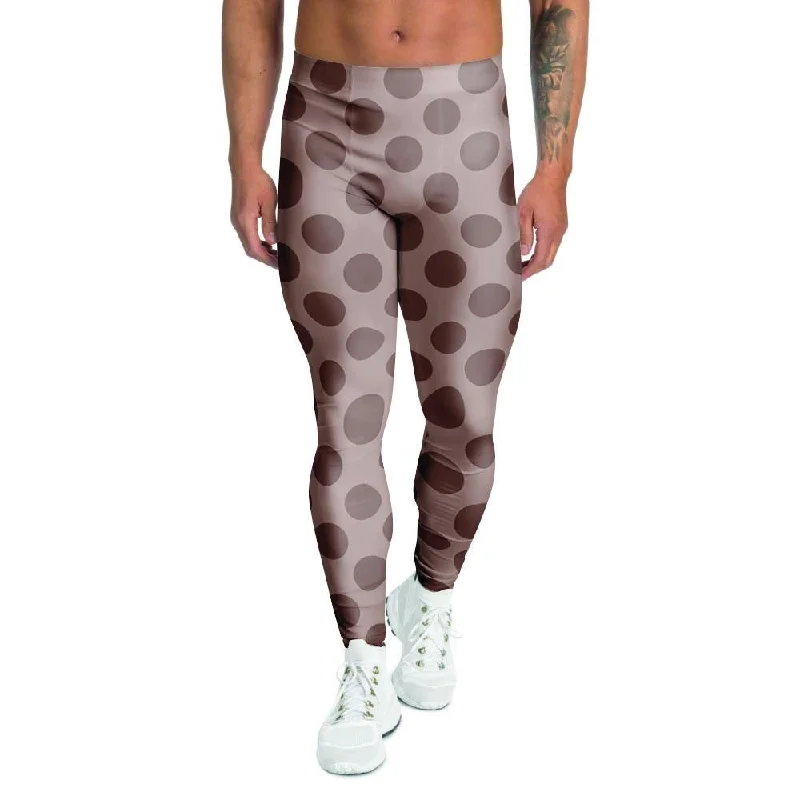 Brown Polka Dot Men's Leggings