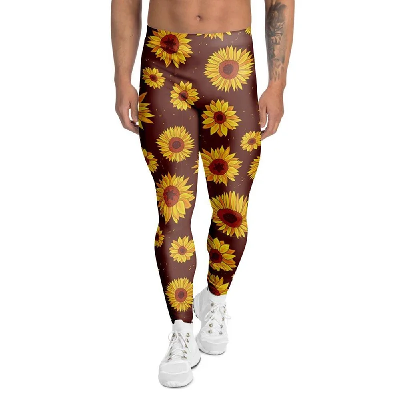 Brown Sunflower Men's Leggings