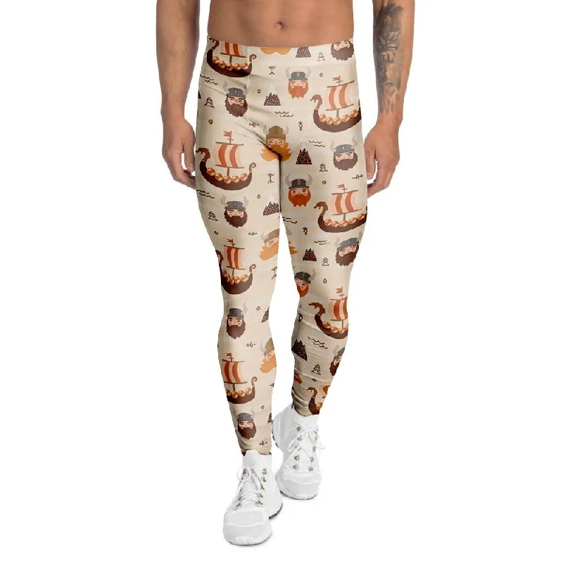 Cartoon Viking Norse Men's Leggings