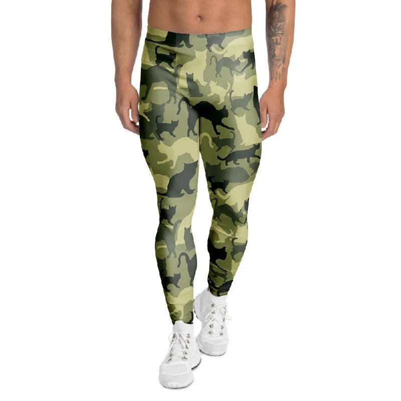 Cat Camouflage Print Men's Leggings