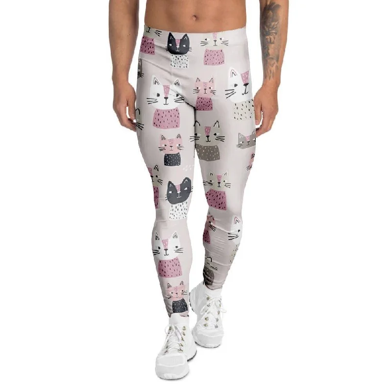 Cat Print Men's Leggings