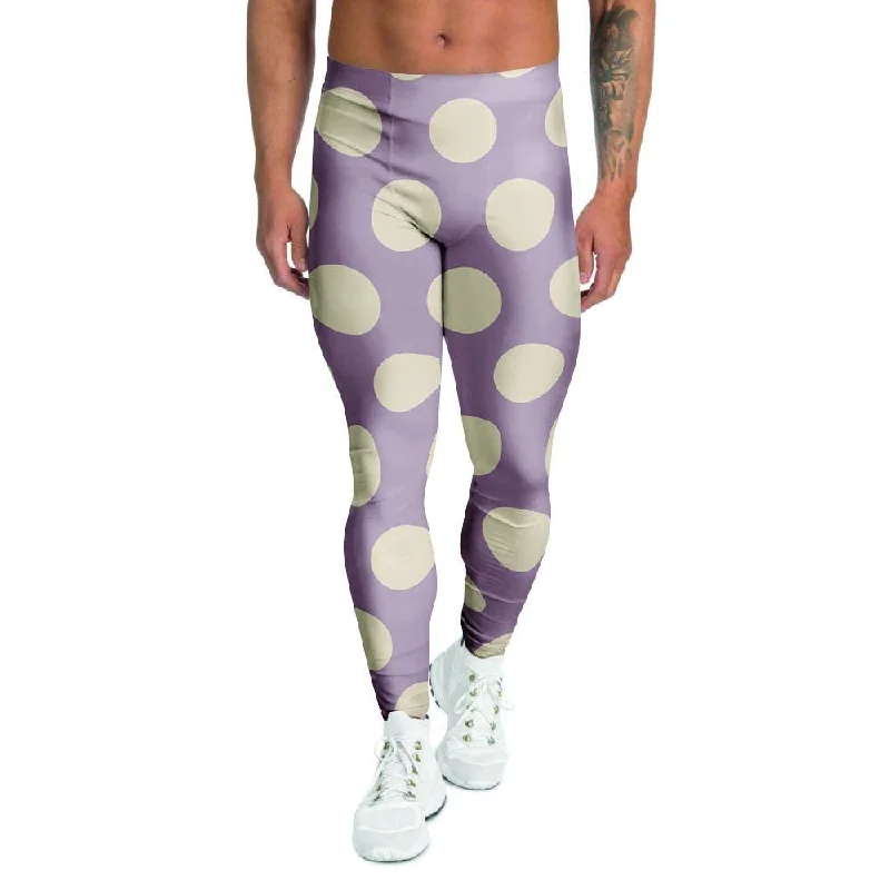 Chocolate Brown Polka Dot Men's Leggings