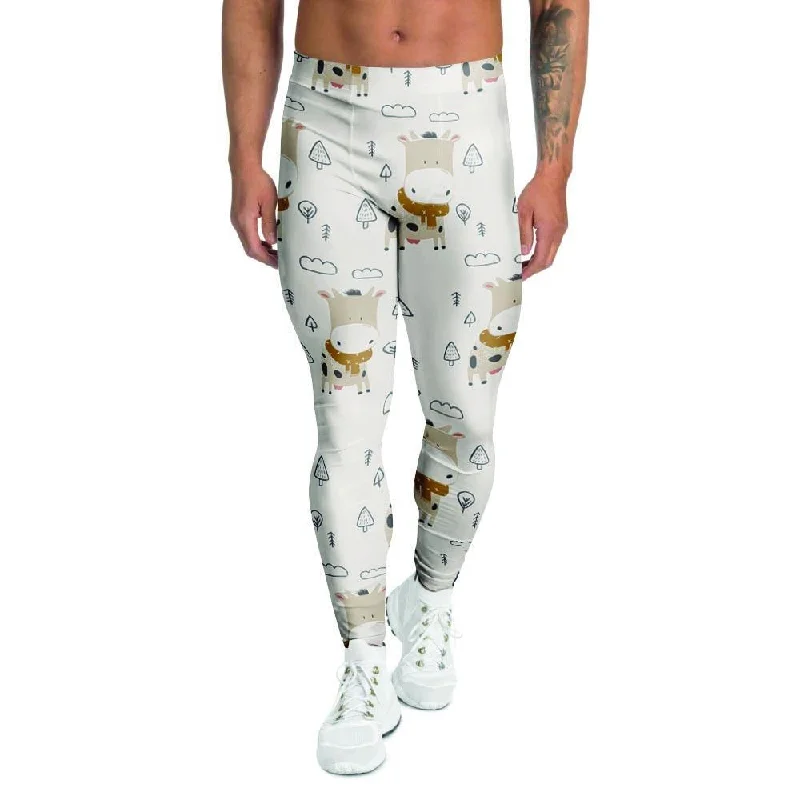 Cow Cute Print Men's Leggings