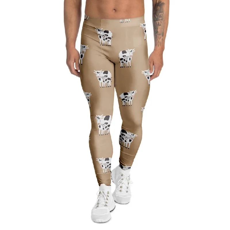 Cow Family Print Men's Leggings