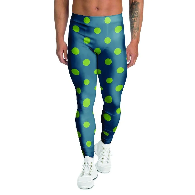 Emerald Green Polka Dot Men's Leggings