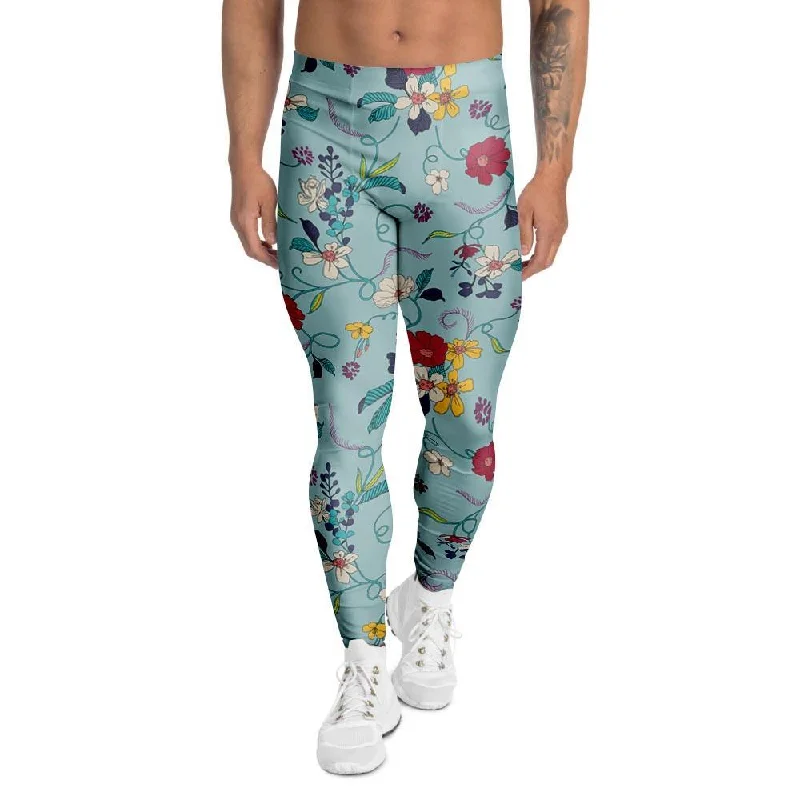 Floral Flower Print Men's Leggings