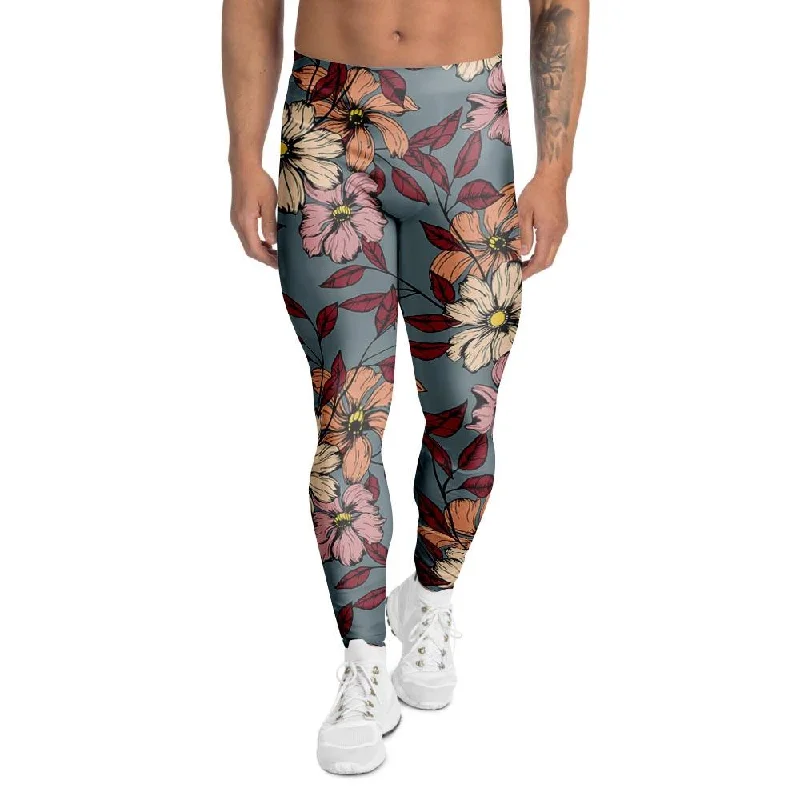 Flower Print Men's Leggings