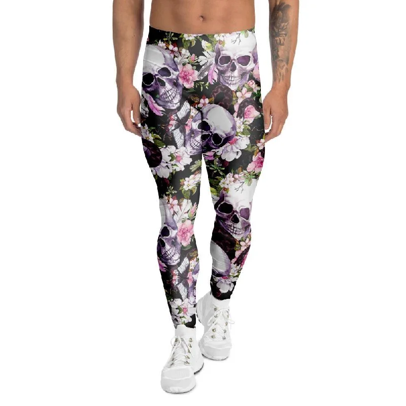 Flower Skull Men's Leggings