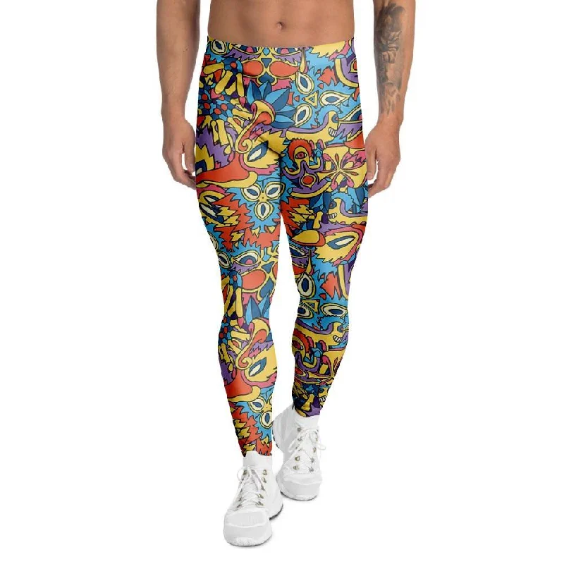 Jungle Hippie Psychedelic Trippy Men's Leggings