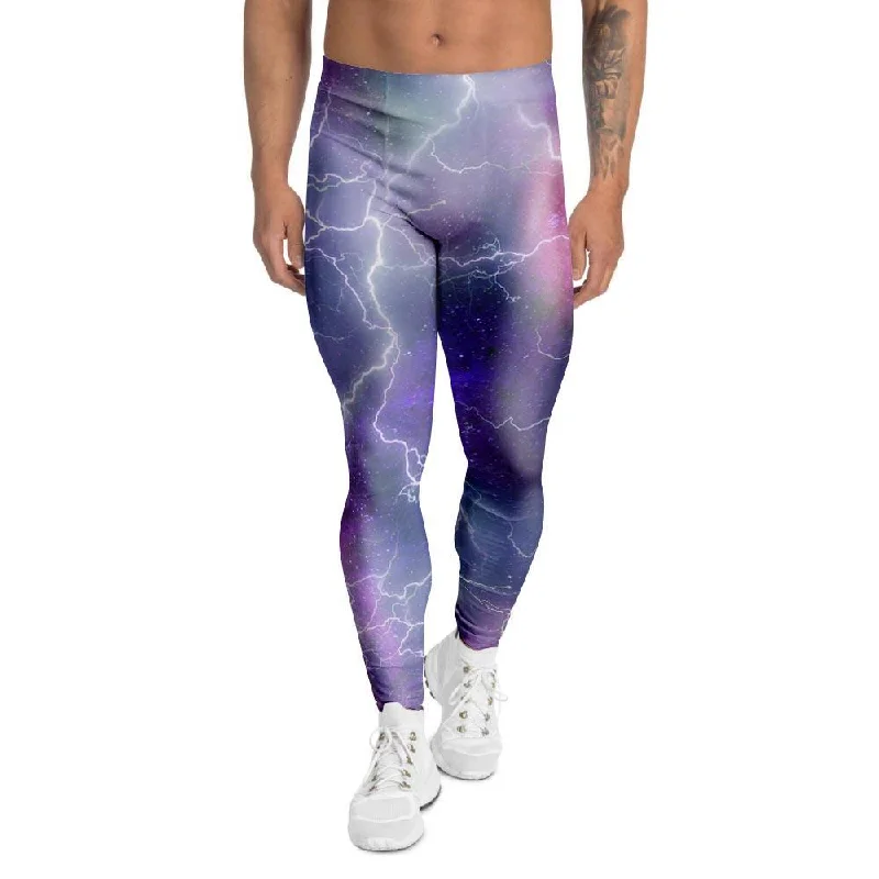 Lightning Aurora Galaxy Space Men's Leggings