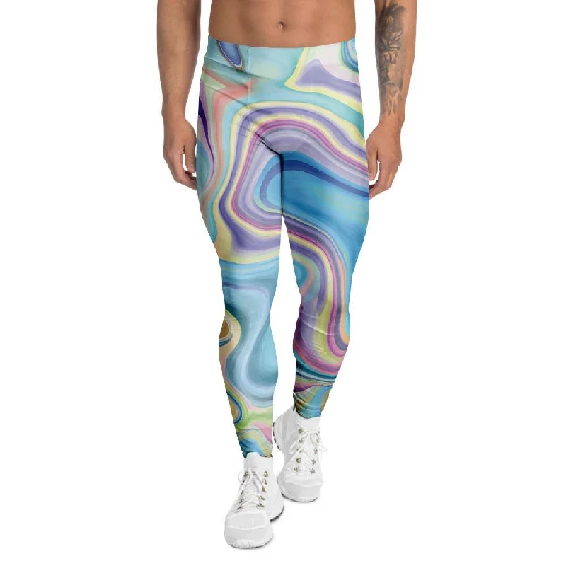 Neon Color Marble Men's Leggings