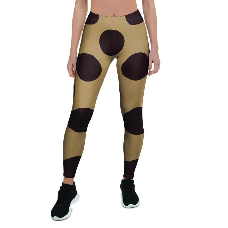 Tan And Black Polka Dot Women's Leggings