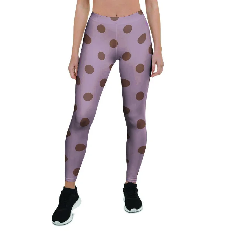 Tan And Brown Tiny Polka Dot Women's Leggings