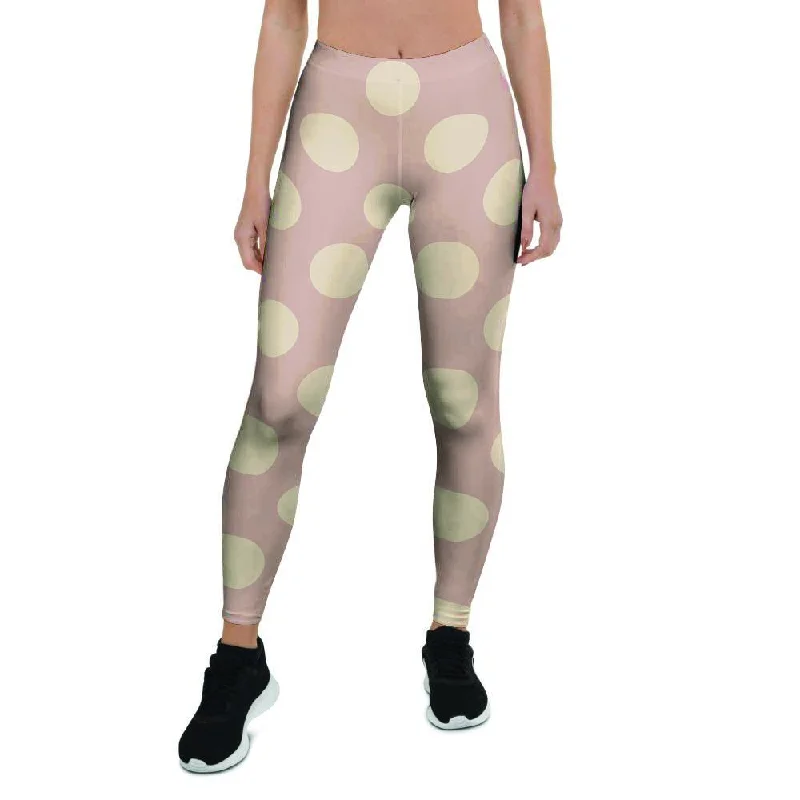 Tan Polka Dot Women's Leggings