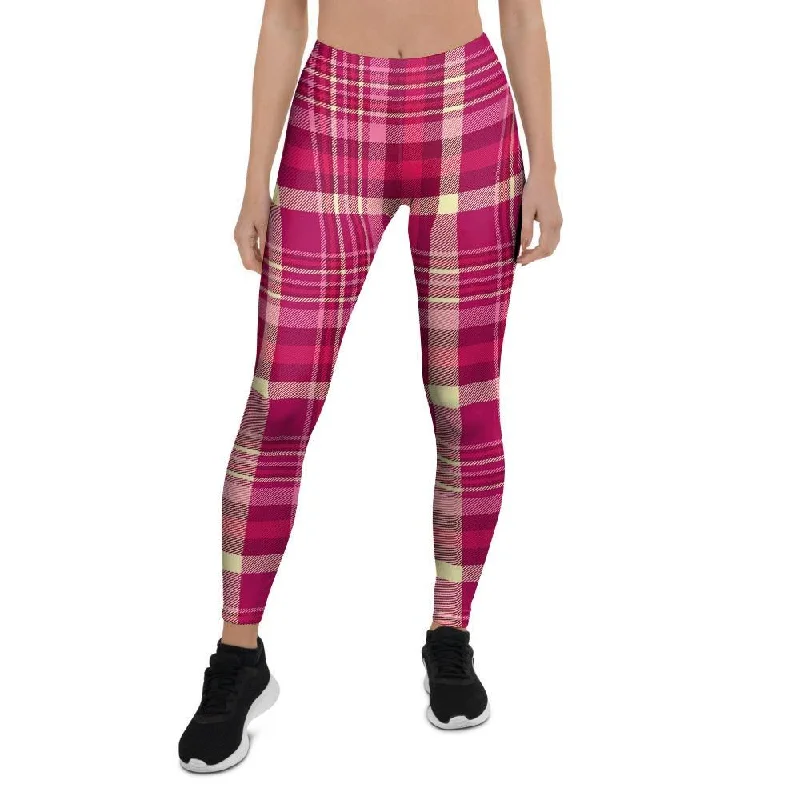 Tartan Pink Plaid Women's Leggings