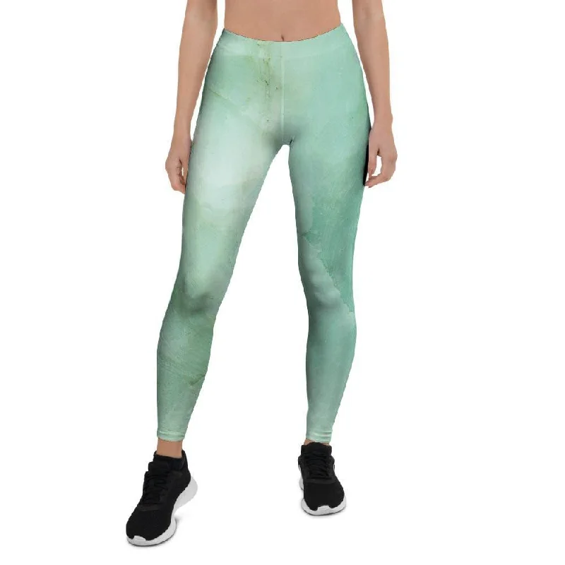 Teal Marble Women's Leggings