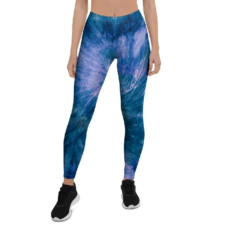 Tie Dye Blue Print Women's Leggings