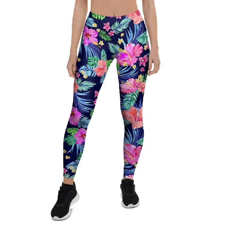 Tropical Exotic Flowers Hibiscus Hawaiian Print Women's Leggings