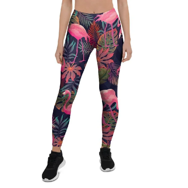 Tropical Flamingo Hawaiian Print Women's Leggings