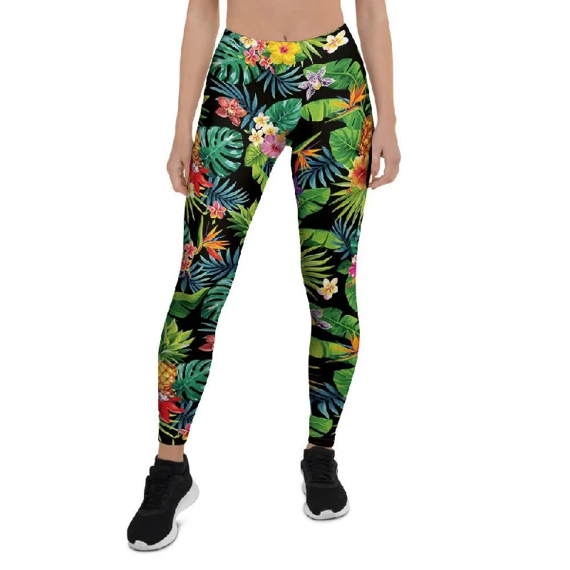 Tropical Hawaiian Floral Print Women's Leggings