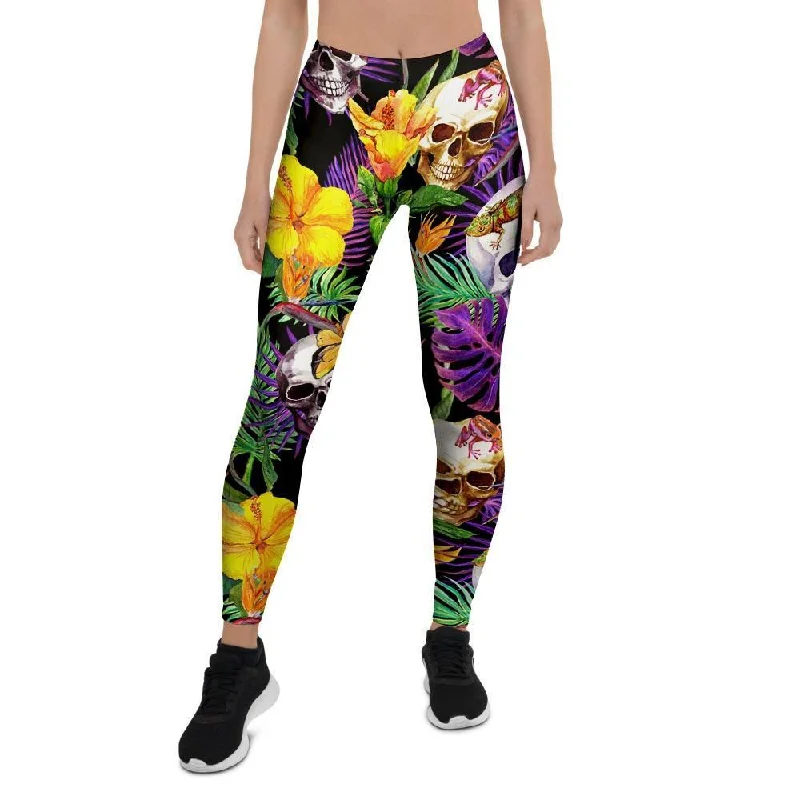 Tropical Hawaiian Skull Women's Leggings