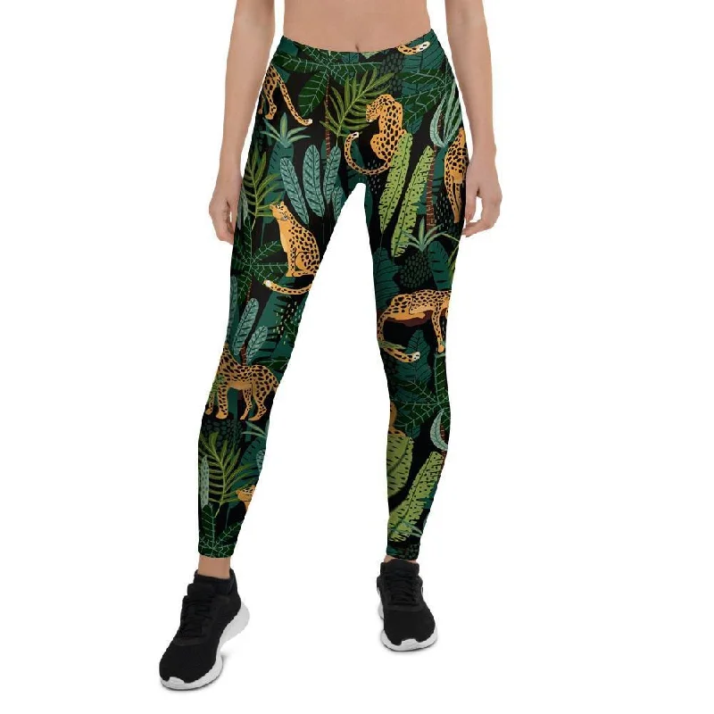 Tropical Leopard Hawaiian Print Women's Leggings