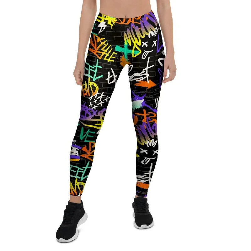 Urban Graffiti Print Women's Leggings