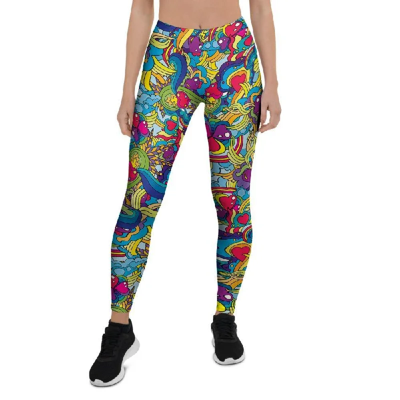 Valentine Heart Hippie Trippy Women's Leggings