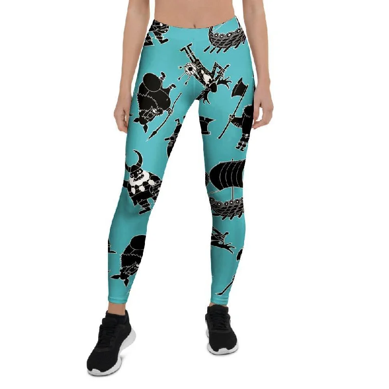 Viking Cartoon Silhouette Women's Leggings