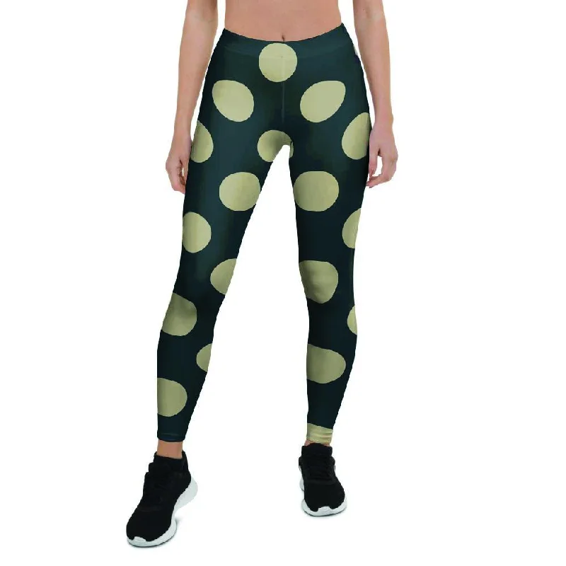 Vintage Black Polka Dot Women's Leggings