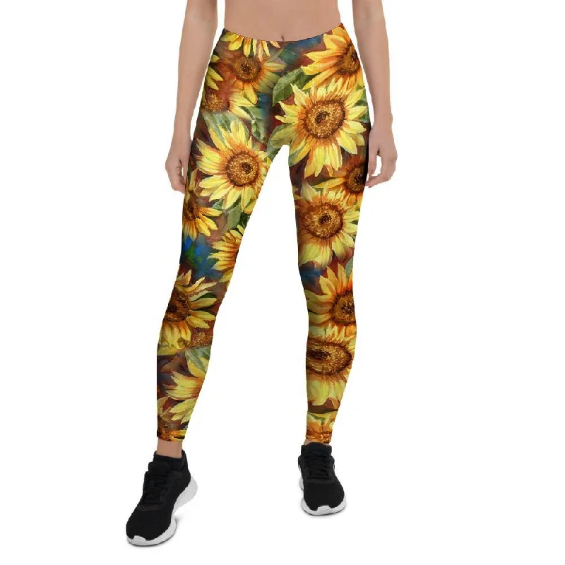 Watercolor Sunflower Women's Leggings