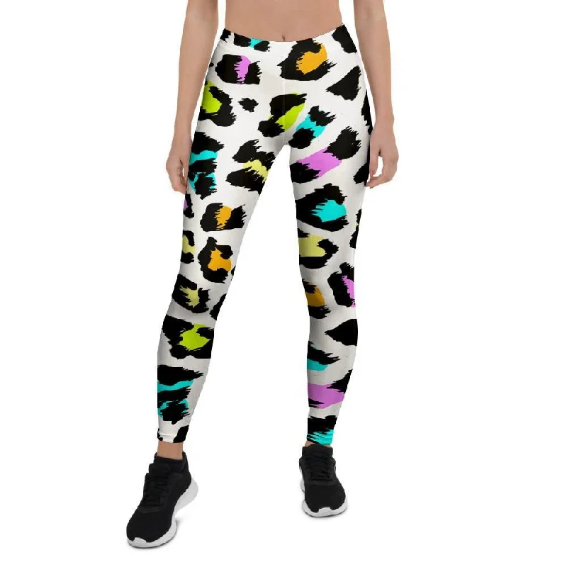 White Leopard Women's Leggings