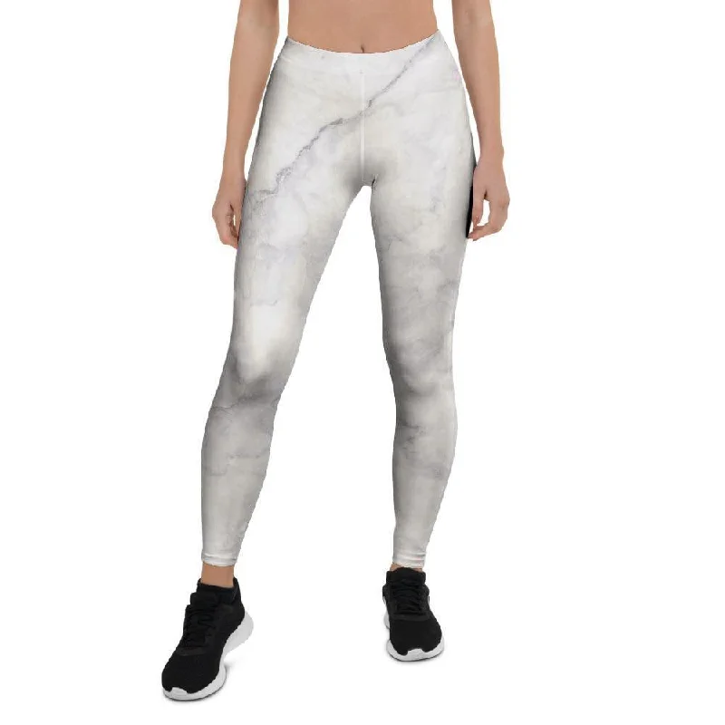 White Marble Women's Leggings