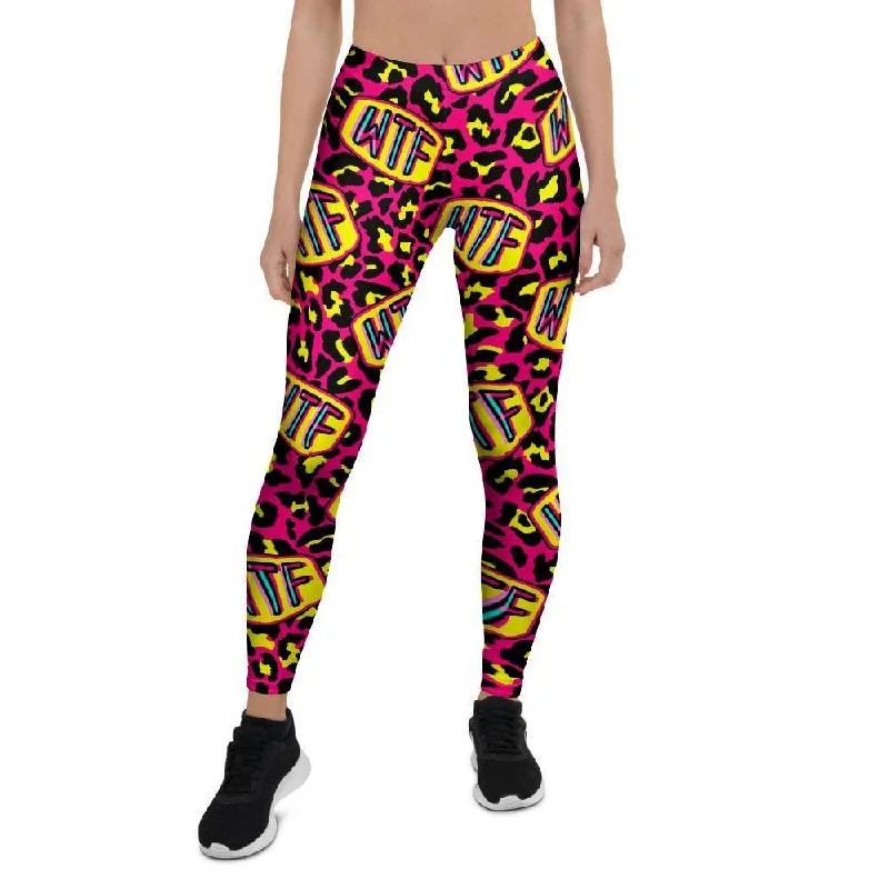 WTF Cheetah Hiphop Graffiti Print Women's Leggings