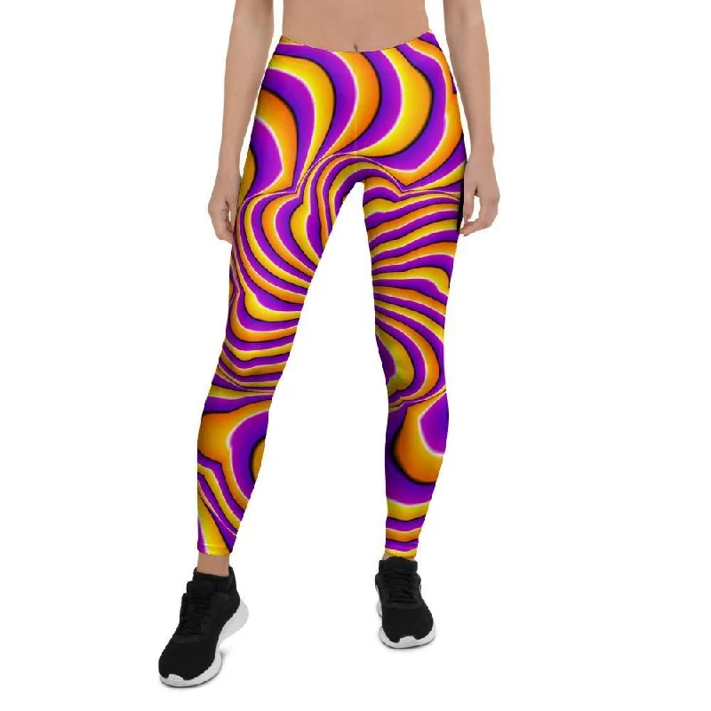 Yellow and purple spin illusion. Women's Leggings