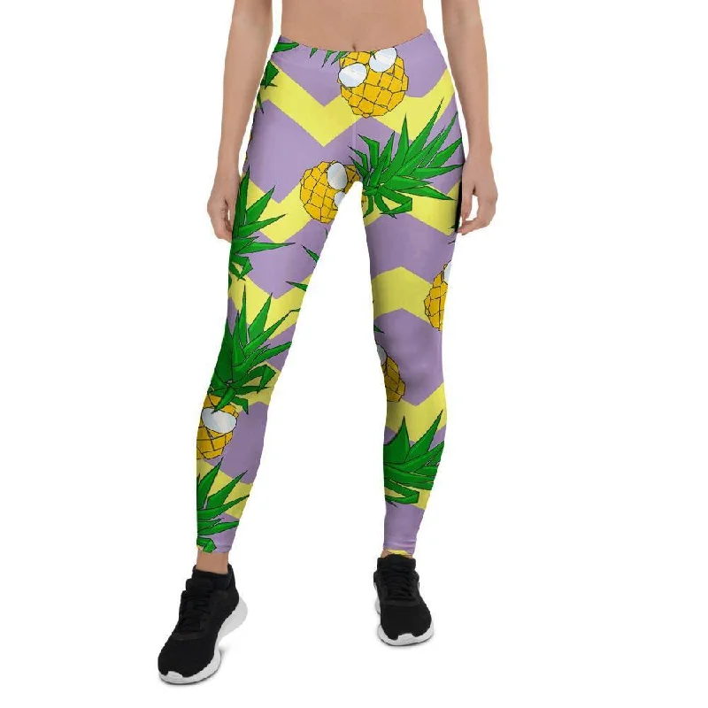 Zig Zag Pineapple Print Women's Leggings